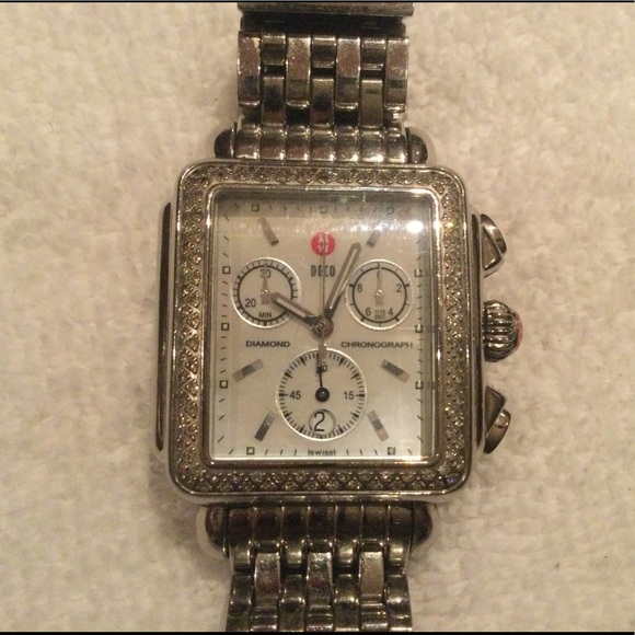 GUC Movado Deco Diamond Case Diamond Dial Stainless Steel Watch main image 5